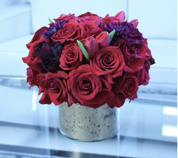 monochromatic bouquet of Red Roses and other blooms Monochromatic Bouquet of Red Roses and Other Blooms